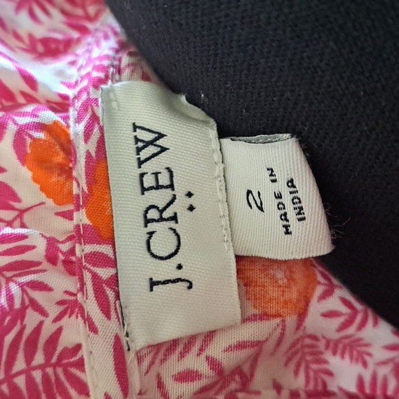 J.Crew Pink Orange Floral Ruffle Sleeve Cotton Comfy Pockets Tiered Midi Dress - Picture 2 of 15